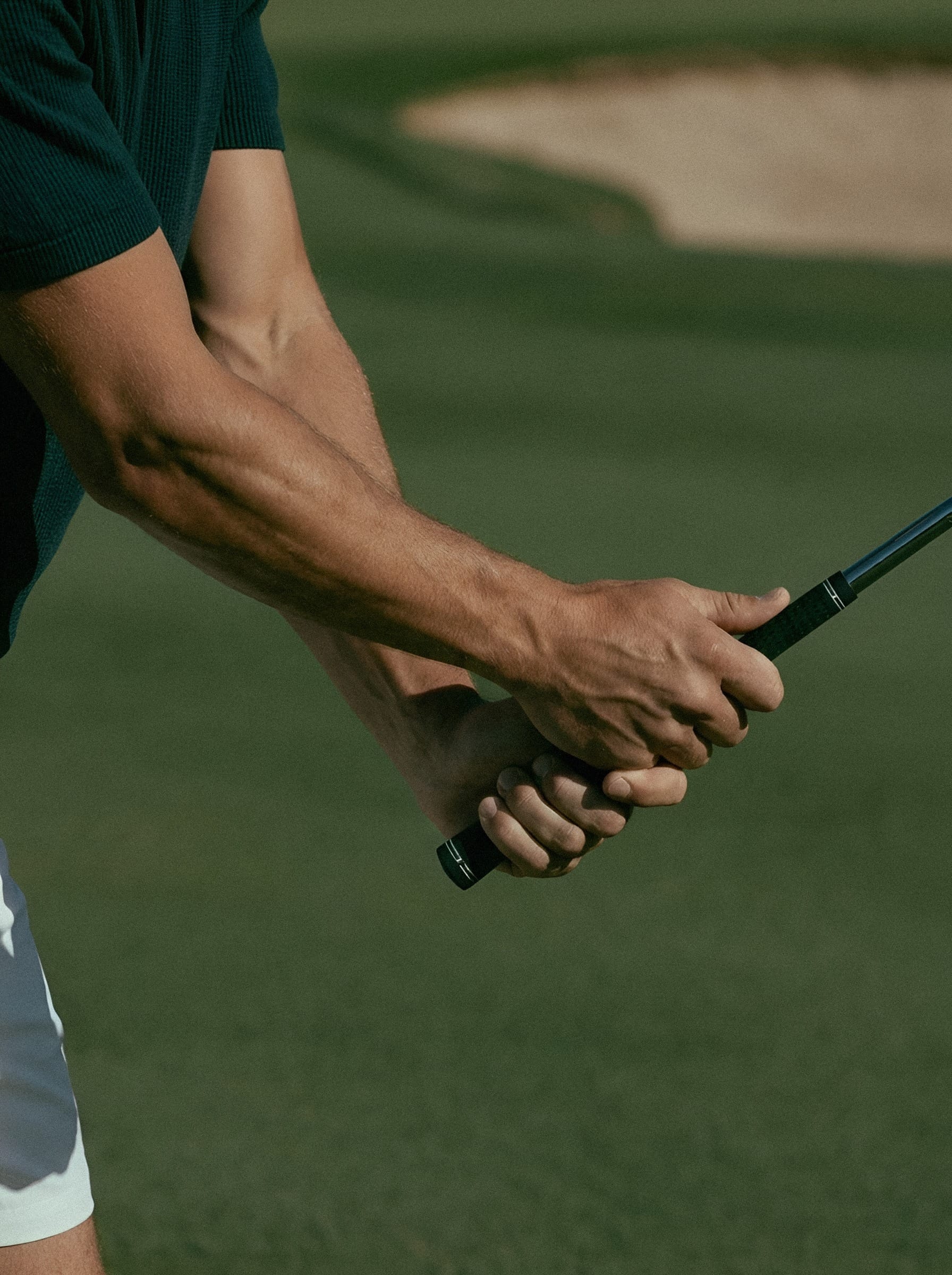 Grip on golf club.